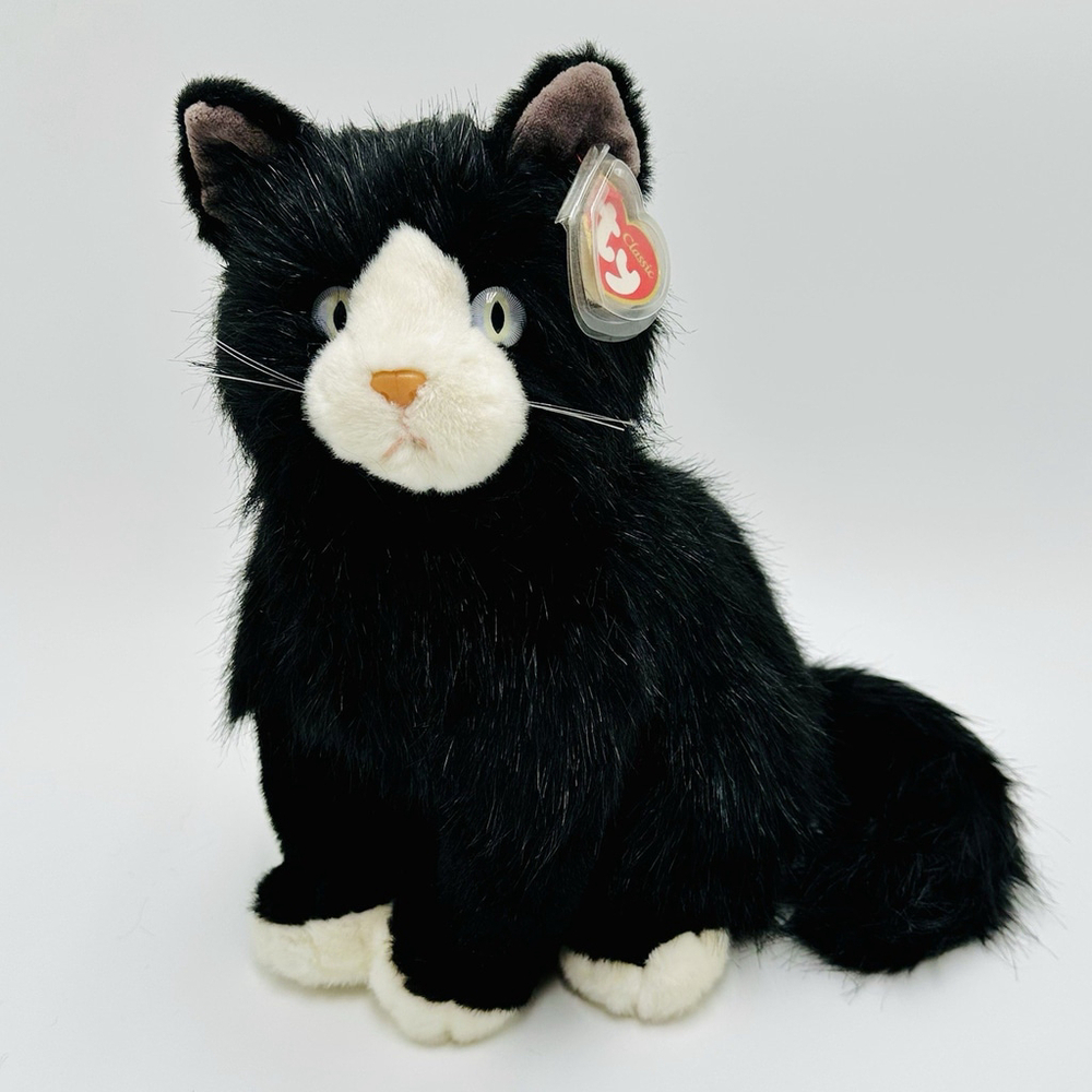 Ty Classic Plush SHADOW the Black Cat 12” W/ Ear Tags Stuffed Animal 1999
